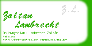 zoltan lambrecht business card